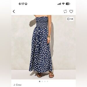 J.CREW Polka Dot Smocked Dress